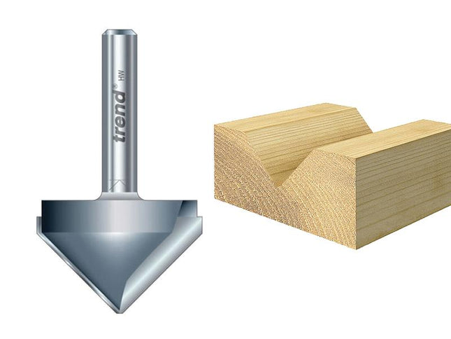 TREND 11/3 x 1/4 TCT V Groove Cutter 45 9.2 x 19.1mm