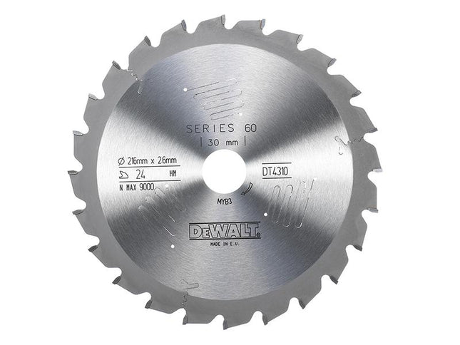 DEWALT Series 60 Circular Saw Blade 216 X 30Mm X 24T Atb/Neg