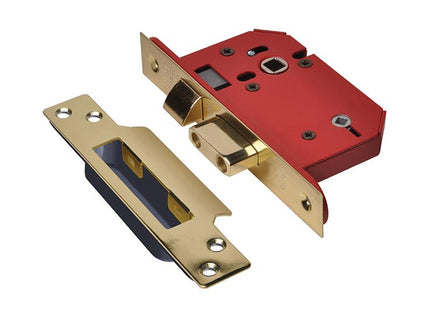 Union Strongbolt 22Wcs Mortice Bathroom Lock Polished Brass 81Mm 3In Visi