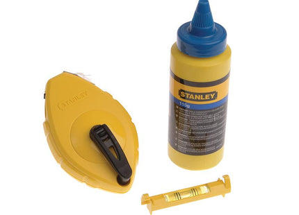 Stanley Tools Chalk Line 30M Blue Chalk & Level