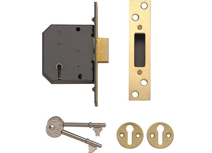 Yale Locks Pm552 5 Lever Mortice Deadlock 80Mm 3In Polished Brass