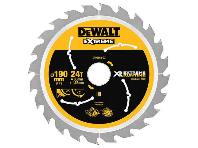 DEWALT Flexvolt Xr Circular Saw Blade 190 X 30Mm X 24T