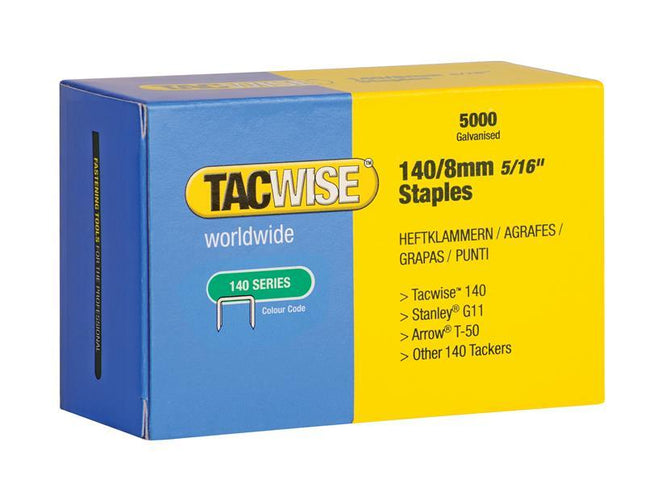 Tacwise 140 Galvanised Staples 8mm (Pack 5000)