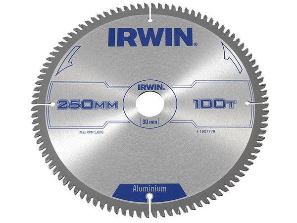 IRWIN Professional Aluminium Circular Saw Blade 250 X 30Mm X 100T Tcg