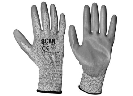 Scan Grey Pu Coated Cut 3 Gloves - Extra Extra Large (Size 11)
