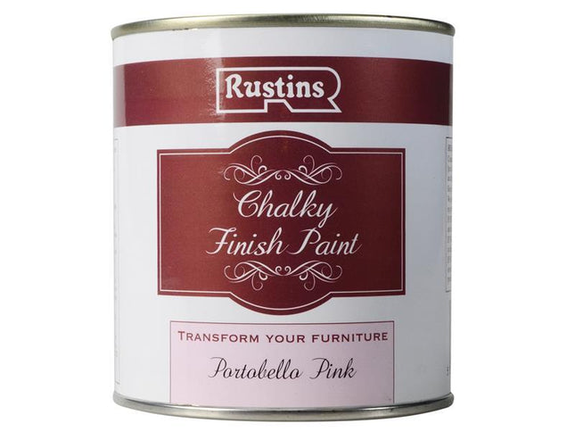 Rustins Chalky Finish Paint Portobello Pink 500Ml