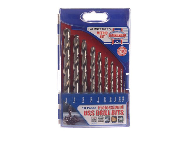 Faithfull Hss Drill Bit Set Of 10 M2 1 - 10Mm