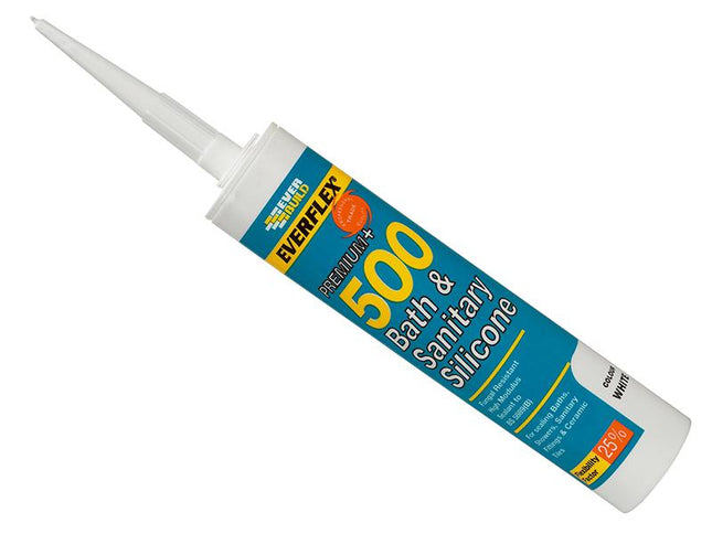 Everbuild 500 Bath & Sanitary Silicone Sealant Ivory 290Ml