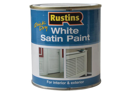 Rustins Quick Dry White Satin Paint 500Ml