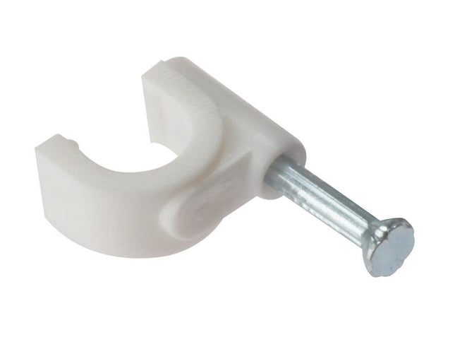 Forgefix Cable Clip Round White 9-11Mm Box 100