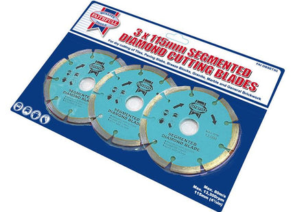 Faithfull Contract Diamond Blades 115 X 22.2Mm (Pack 3)