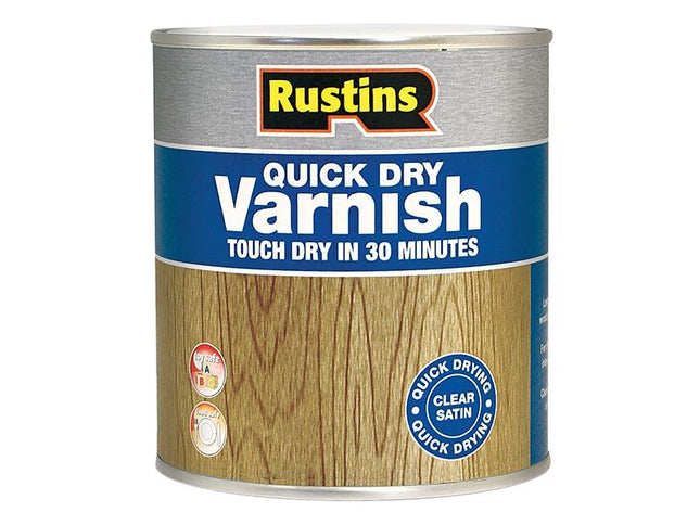 Rustins Quick Dry Varnish Satin Mahogany 500Ml