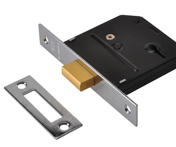 Union Es-Dl Essentials 3 Lever Mortice Deadlock Polished Brass 65Mm 2.5In Visi