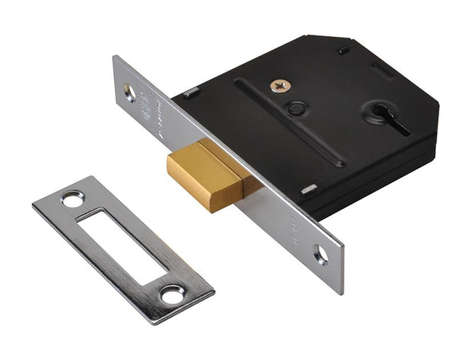 Union Es-Dl Essentials 3 Lever Mortice Deadlock Polished Brass 65Mm 2.5In Visi