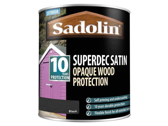 Sadolin Superdec Opaque Wood Protection Black Satin 1 Litre