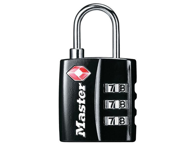 Master Lock Tsa 3 Digit Combination Black Finish 30Mm Padlock