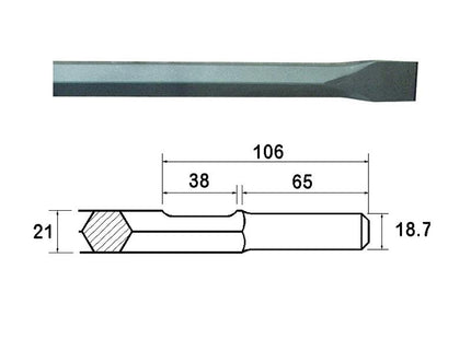 Faithfull Kango Shank Chisel 25 X 450Mm (914119)