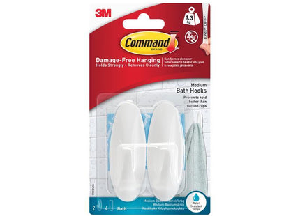 Command Medium Bathroom Hooks (Pack 2)
