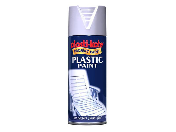 Plastikote Plastic Paint Spray White Gloss 400Ml