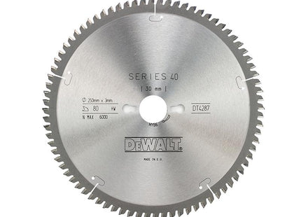 DEWALT Series 40 Circular Saw Blade 250 X 30Mm X 80T Tcg/Neg