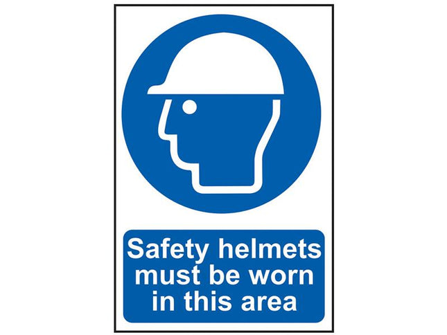 Scan Safety Helmets Must Be Worn In This Area - Pvc 200 X 300Mm