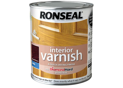 Ronseal Interior Varnish Quick Dry Satin Deep Mahogany 250Ml