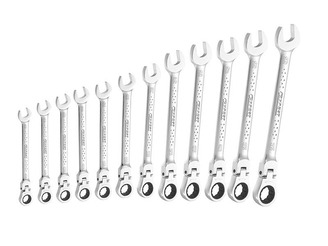 Expert Flexible Head Ratchet Spanner Set 12 Piece