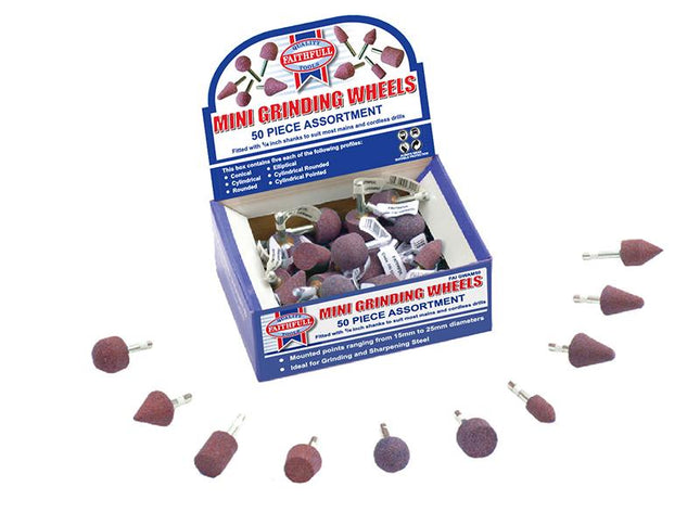 Faithfull Mini Grinding Wheel Assortment 50 Piece