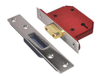 Union Strongbolt 2103S 3 Lever Mortice Deadlock Stainless Steel 68Mm 2.5In Visi