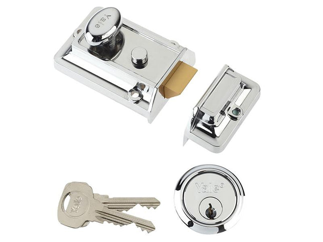 Yale Locks P77 Traditional Nightlatch 60Mm Backset Chrome Finish Visi