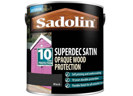 Sadolin Superdec Opaque Wood Protection Black Satin 2.5 Litre
