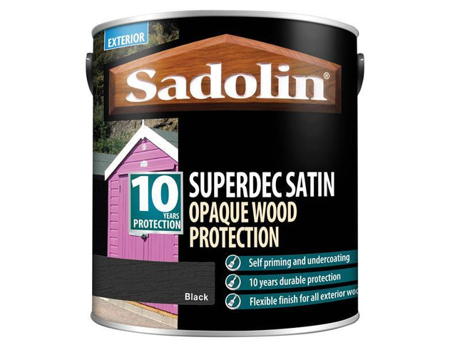 Sadolin Superdec Opaque Wood Protection Black Satin 2.5 Litre