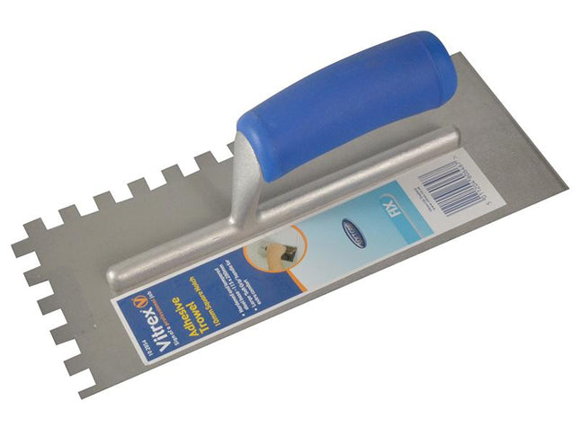 Vitrex Notched Adhesive Trowel Square 10Mm Soft Grip Handle 11 X 4.1/2In