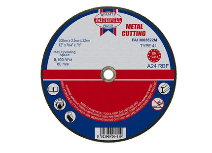 Faithfull Metal Cut Off Disc 300 X 3.5 X 22.23Mm