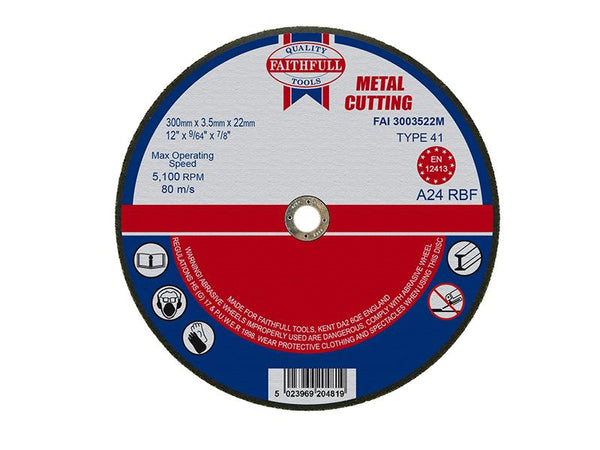 Faithfull Metal Cut Off Disc 300 X 3.5 X 22.23Mm