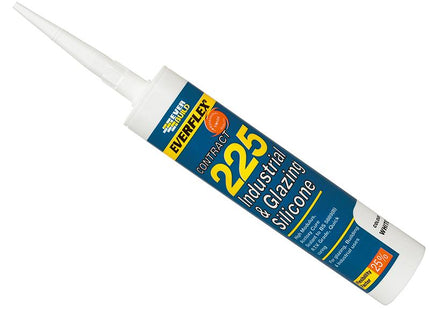 Everbuild Industrial & Glazing Silicone White 295Ml 225