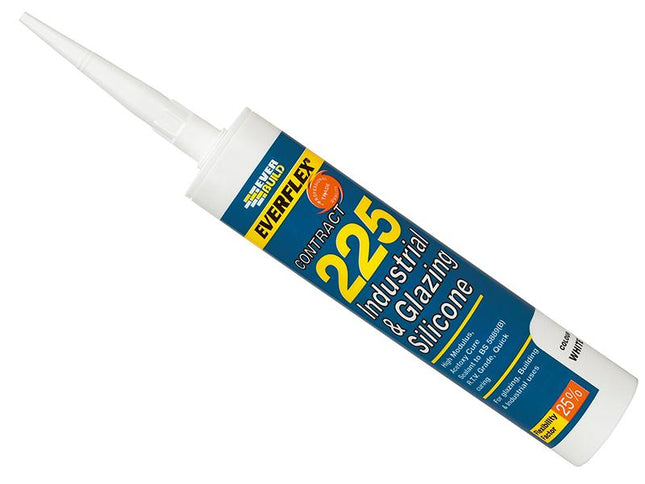 Everbuild Industrial & Glazing Silicone White 295Ml 225