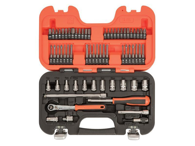 Bahco SL65 Slim Socket Set of 65 Metric 1/4in Drive