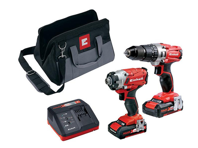 Einhell Power X-Change Combi & Impact Driver Twin Pack 18V 2 X 2.0Ah Li-Ion