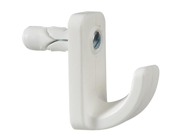 PLASPLUGS White Single Hollow Door Hook (Pack 1)