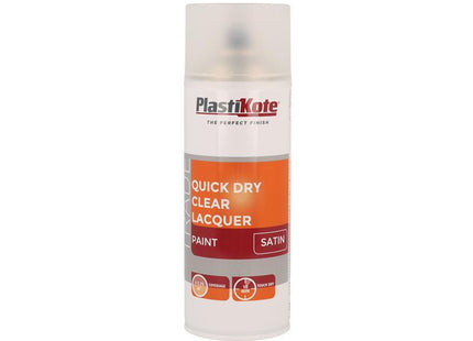 Plastikote Trade Quick Dry Clear Lacquer Spray Satin 400Ml