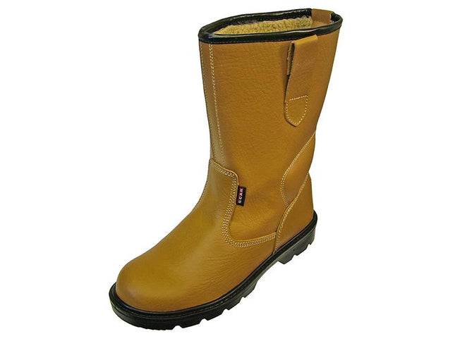 Scan Texas Lined Tan Rigger Boots Uk 10 Euro 44