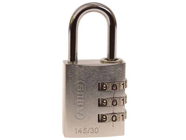 ABUS Mechanical 145/30 30Mm Aluminium Combination Padlock Silver 46583