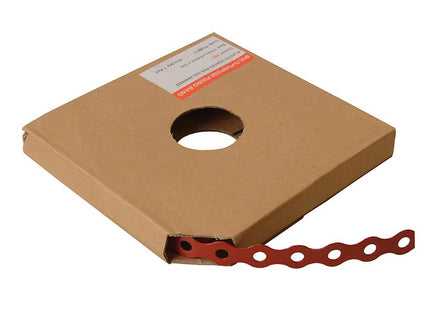 Forgefix Red Plastic Coated Pre-Galvanised Band 12Mm X 0.8 X 10M Box 1