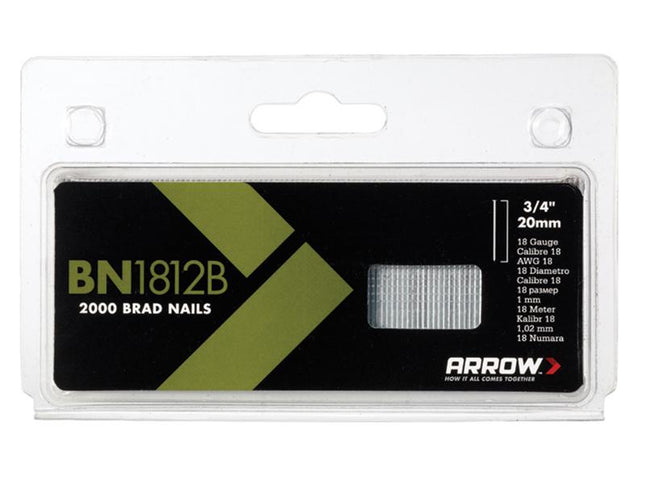 ARROW Bn1812B Brad Nails 20Mm Brown Head Pack 2000