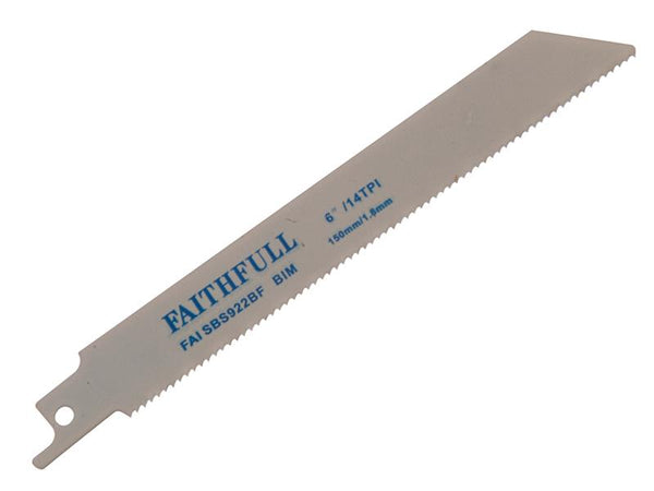 Faithfull S922Bf Sabre Saw Blade Metal 150Mm 14 Tpi (Pack Of 5)