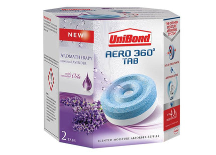 Unibond Aero 360 Moisture Absorber Aromatherapy Lavender Refills (Pack Of 2 Tabs)