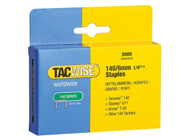 Tacwise 140 Heavy-Duty Staples 6Mm (Type T50  G) Pack 2000