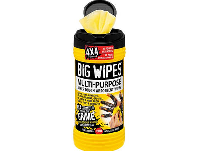 Big Wipes 4X4 Multi-Purpose Cleaning Wipes Tub Of 80