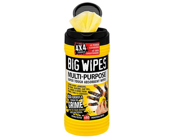 Big Wipes 4X4 Multi-Purpose Cleaning Wipes Tub Of 80